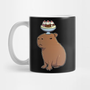 Capybara with a Banana Split on its head Mug